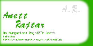 anett rajtar business card